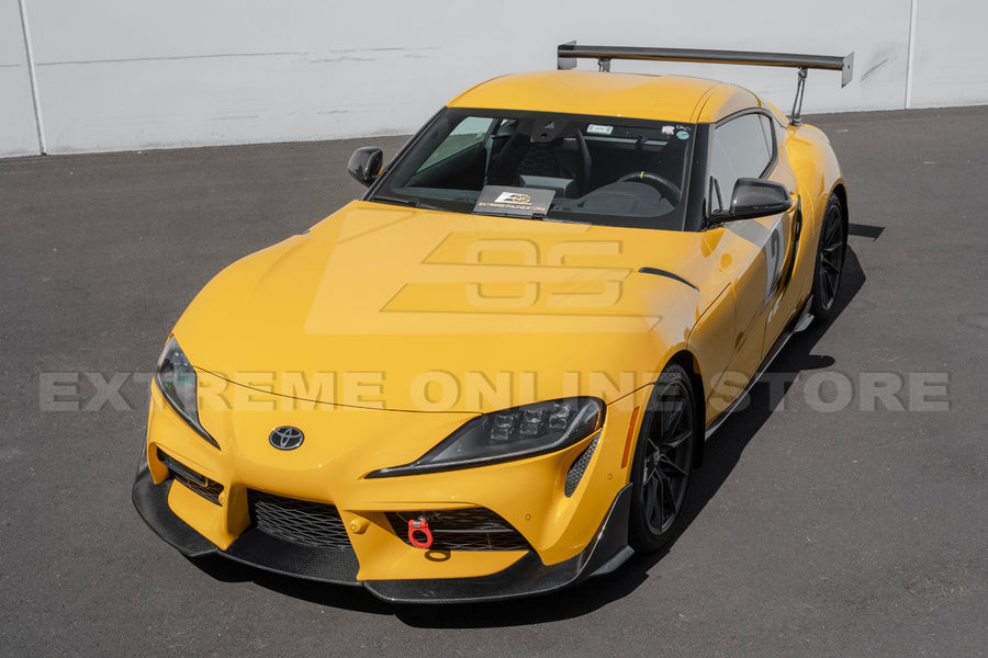 EOS Carbon Fiber Front Splitter - 2020+ Toyota Supra A91 (FLIP-1020-BKCF)