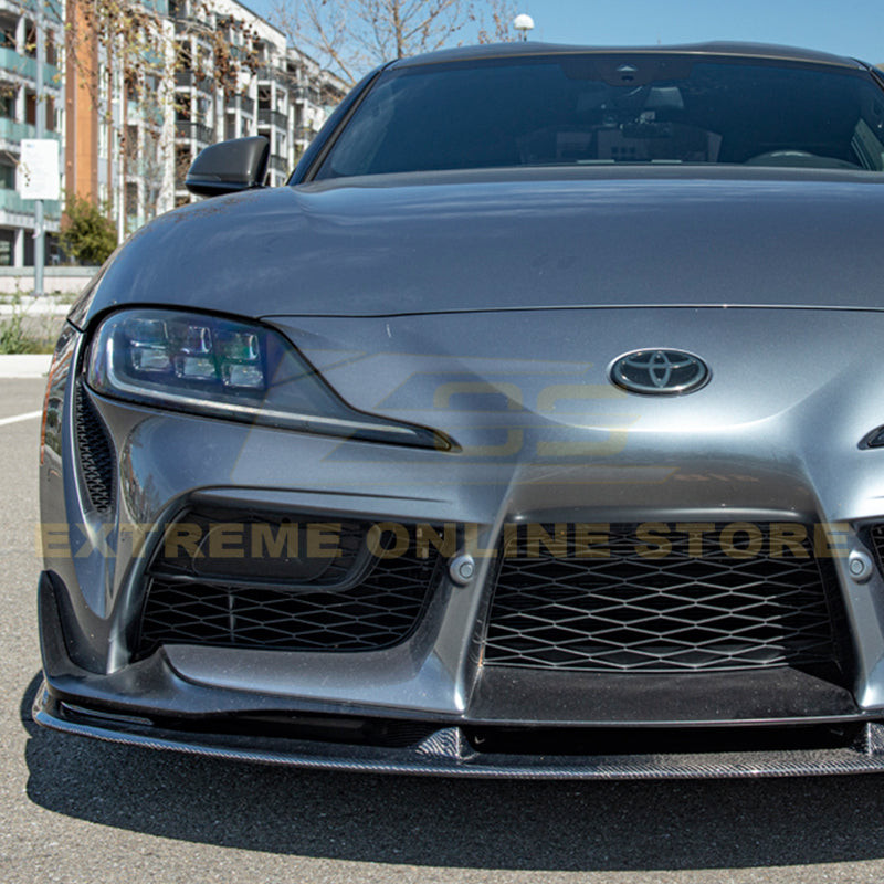 EOS Carbon Fiber Front Splitter Artisan Spirit - 2020+ Toyota Supra A90 (FLIP-260-BKCF)