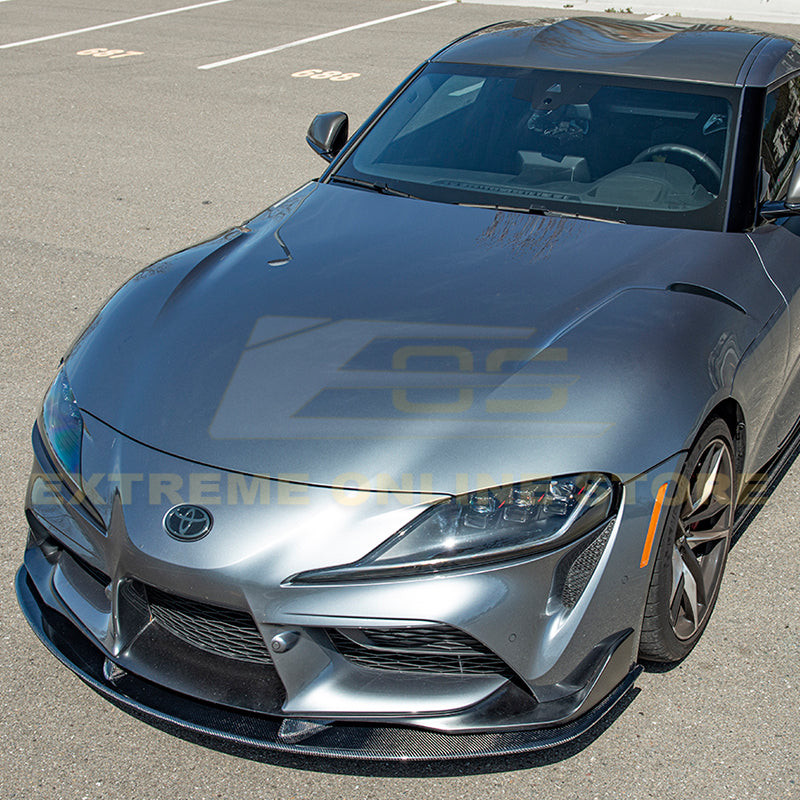 EOS Carbon Fiber Front Splitter Artisan Spirit - 2020+ Toyota Supra A90 (FLIP-260-BKCF)