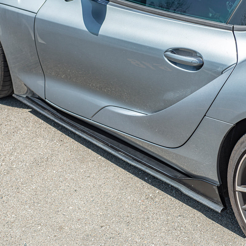 EOS Carbon Fiber Side Skirts Artisan Spirit - 2020+ Toyota Supra A90 (SS-261-BKCF)