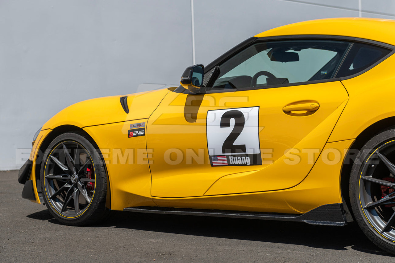 EOS Carbon Fiber Side Skirts - 2020+ Toyota Supra A90 (SS-542-BKCF)