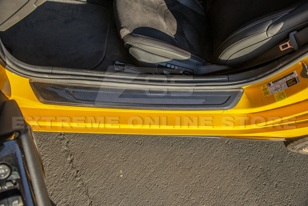 EOS Carbon Fiber Door Sill Covers - 2020+ Toyota Supra (DSP-562-BKCF)