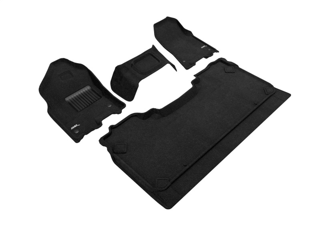 3D Maxpider 19-24 Dodge Ram 1500 Crew Cab w Bench Front Row Elegant Black R1 R2 (R1 3 Pcs Design) - L1DG02704709