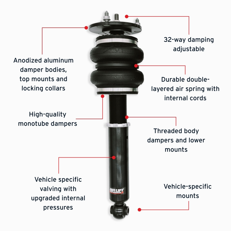 Air Lift Performance 89-00 Lexus LS400 Front Air Suspension Kit - 76016