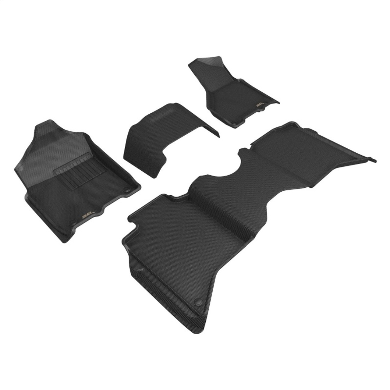3D MAXpider 19-24 Dodge RAM 2500 Crew Cab w Bench Seats All Weather Floor Liner - Kagu Black R1 & R2 - L1DG03601509