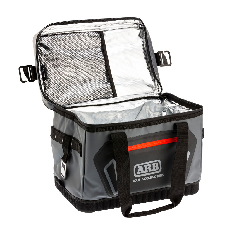 ARB Cooler Bag Charcoal w/ Red Highlights 15in L x 11in W x 9in H Holds 22 Cans - 10100376
