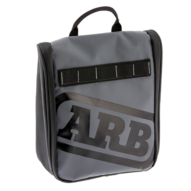 ARB Toiletries Bag Charcoal Finish w/ Red Highlights PVC Outer Shell Mesh Pockets Mirror - ARB4209
