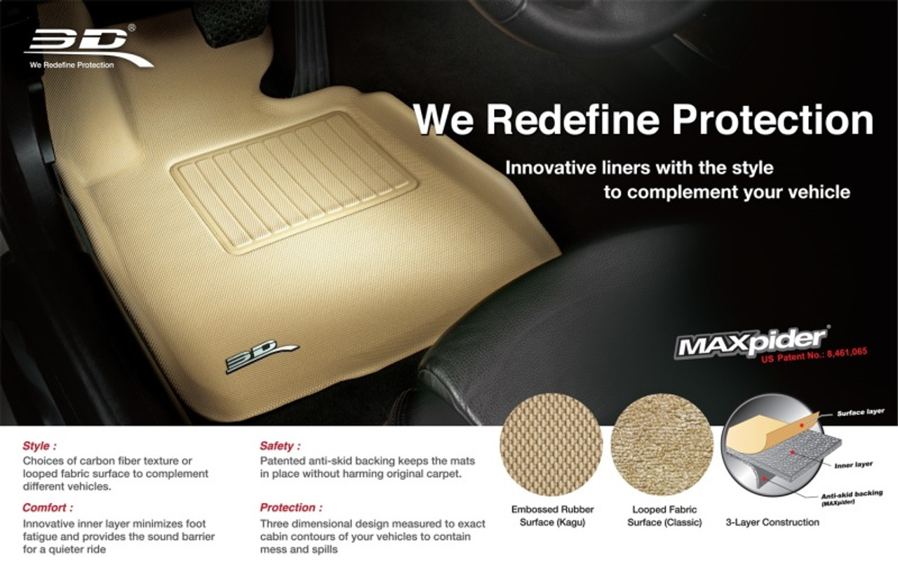 3D MAXpider 2006-2011 Honda Civic Coupe Classic 2nd Row Floormats - Black - L1HD03622209