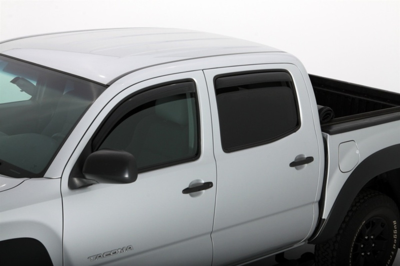 AVS 05-15 Toyota Tacoma Double Cab Ventvisor In-Channel Front & Rear Window Deflectors 4pc - Smoke - 194056