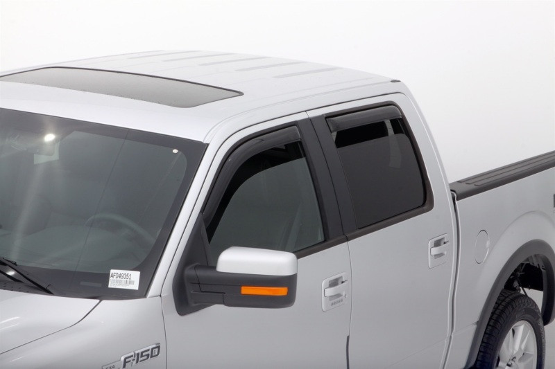 AVS 09-14 Ford F-150 Supercrew Ventvisor In-Channel Front & Rear Window Deflectors 4pc - Smoke - 194155