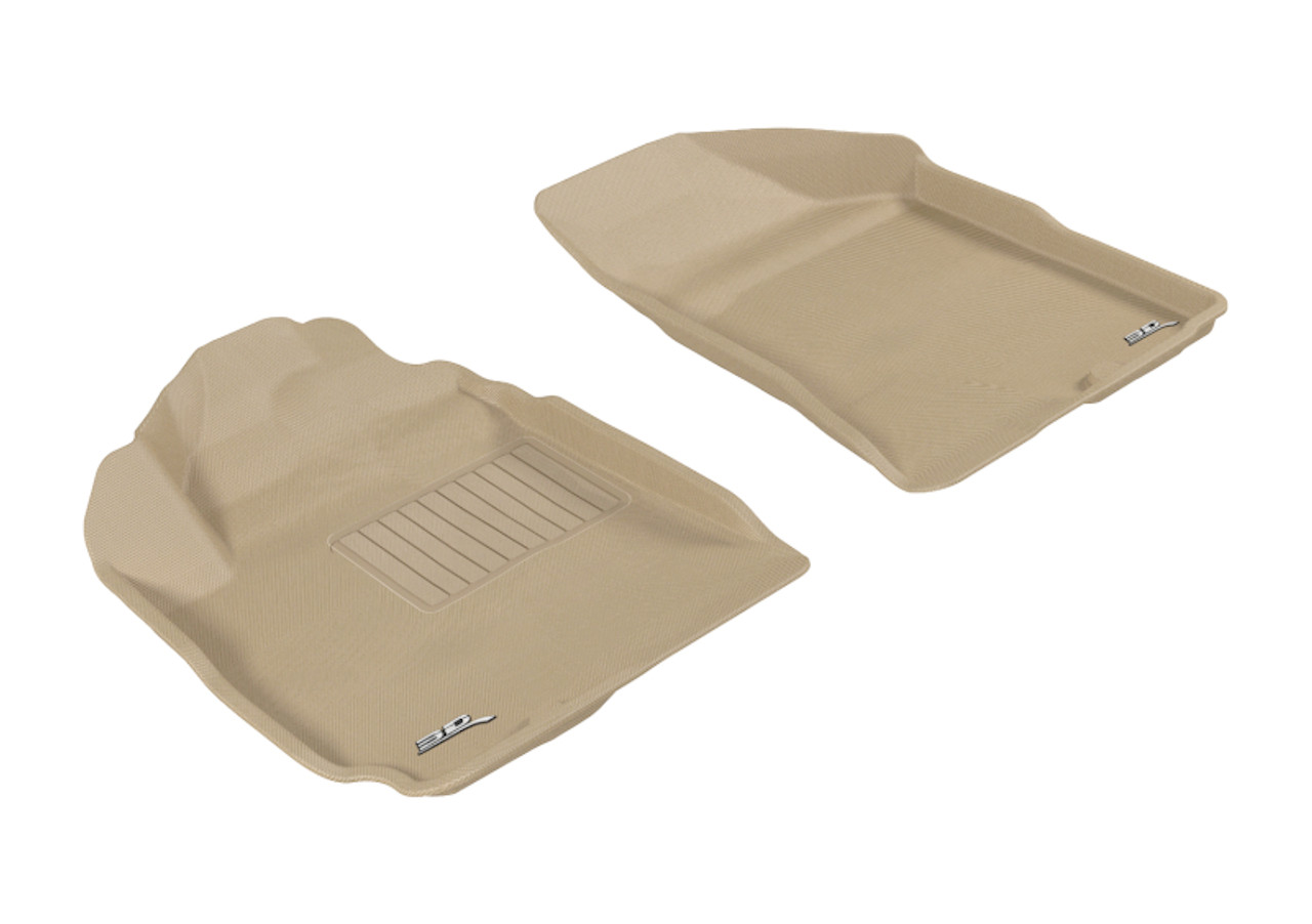 3D MAXpider 2010-2012 Hyundai Santa Fe Kagu 1st Row Floormat - Tan - L1HY04011502