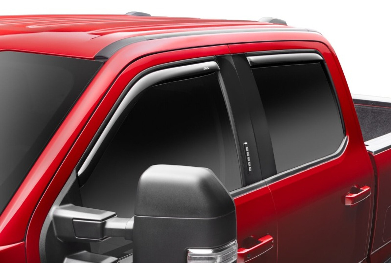AVS 17-18 Ford F-250 Super Duty Supercrew Ventvisor Front & Rear Window Deflectors 4pc - Smoke - 194381