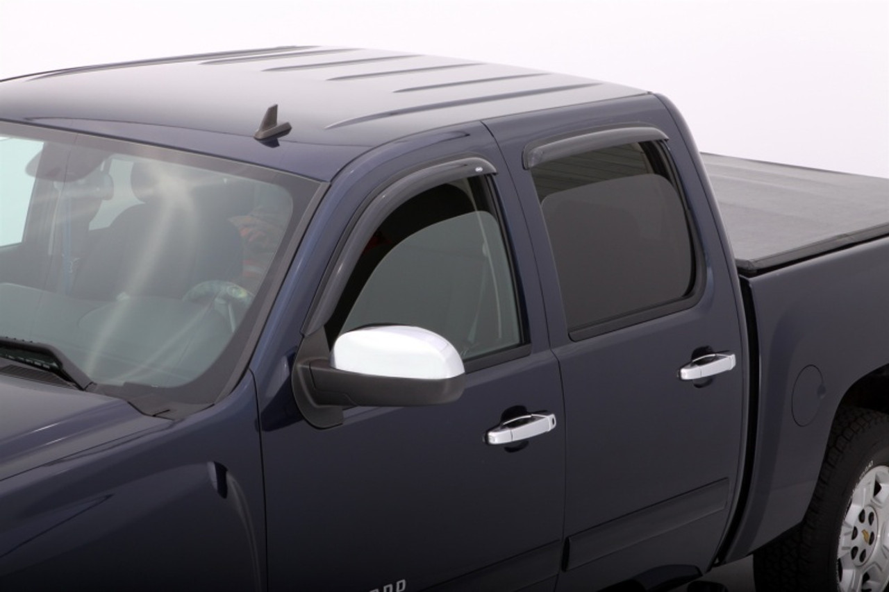 AVS 07-13 Chevy Silverado 1500 Ext. Cab Ventvisor Outside Mount Window Deflectors 4pc - Smoke - 94040