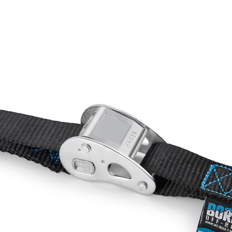 Borne Off-Road Cam Buckle Tie-Down Kit (2-Pack) Black - BNRTC-TDCB-2BK