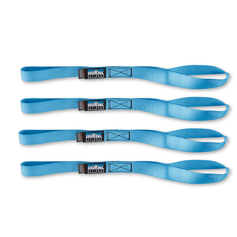 Borne Off-Road Medium-Duty Ratchet Tie-Down Kit (4-Pack) Blue - BNRTC-TDMD-4BL