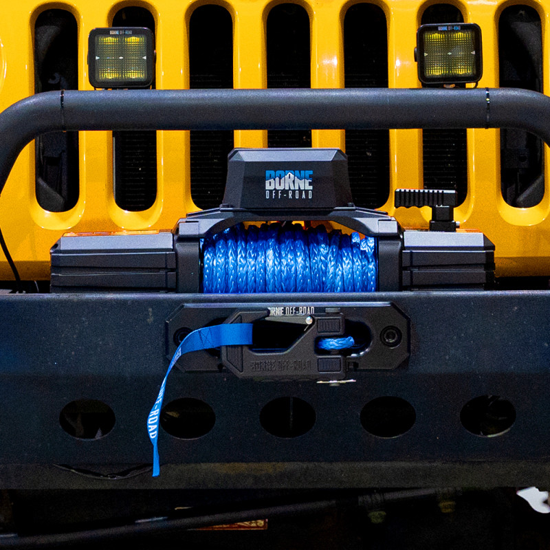 Borne Off-Road 12K Winch - Black Synthetic Rope - BNWN-12-SBK