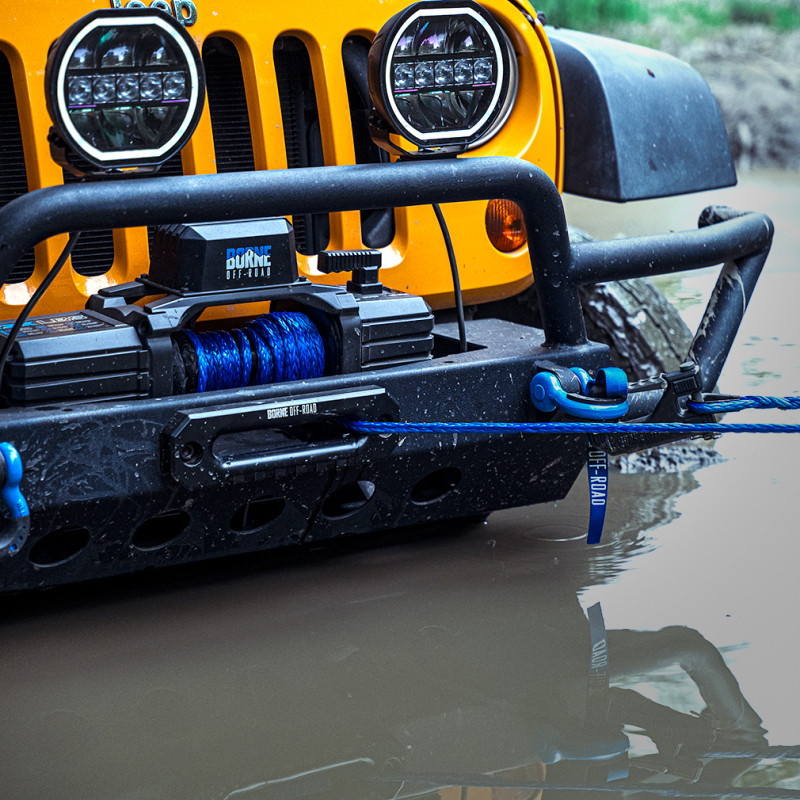 Borne Off-Road 12K Winch - Black Synthetic Rope - BNWN-12-SBK