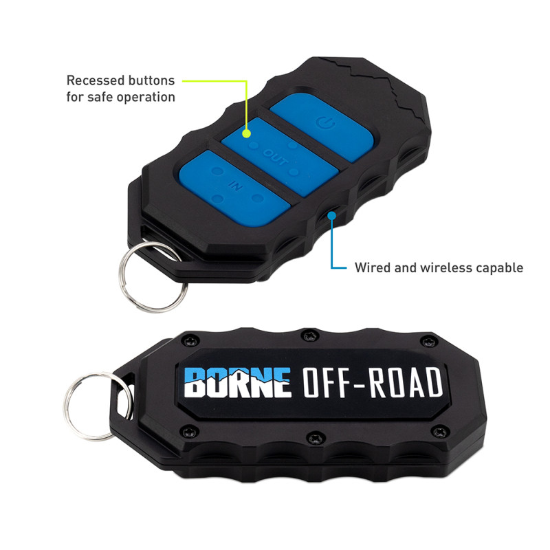 Borne Off-Road 12K Winch - Black Synthetic Rope - BNWN-12-SBK