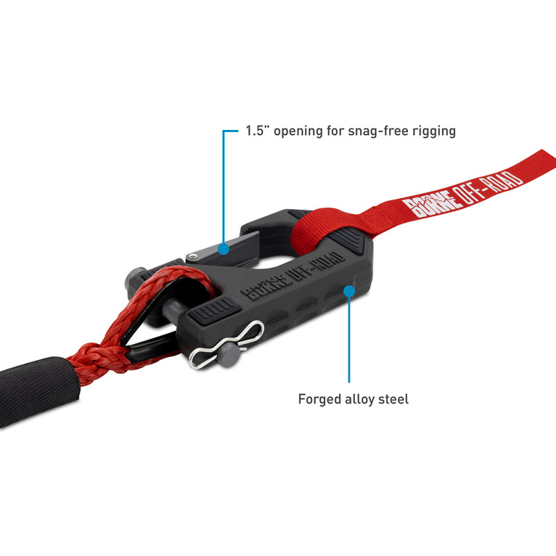 Borne Off-Road 12K Winch - Red Synthetic Rope - BNWN-12-SRD