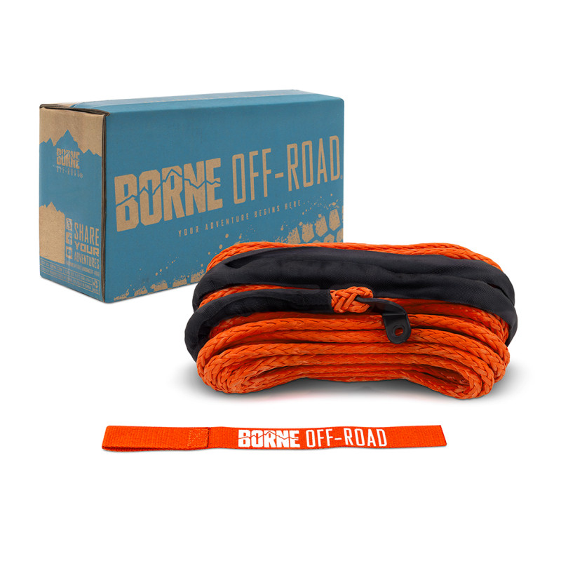 Borne Off-Road Synthetic Rope - 3/8in x 85ft - Orange - BNWN-SR-38-85OR