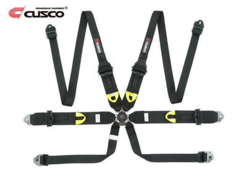 Cusco Universal 6 Point 3in Shoulder 3in Lap (HANS) w/Eyebolts (7/16-20UNF) FIA Racing Harness- BLK - 00B CRH N6HBK