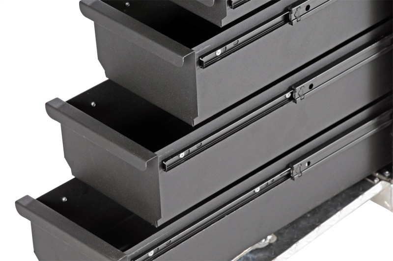 Deezee Universal Tool Box - Wheel Well Box With Drawers (Aluminum) - DZ95DA