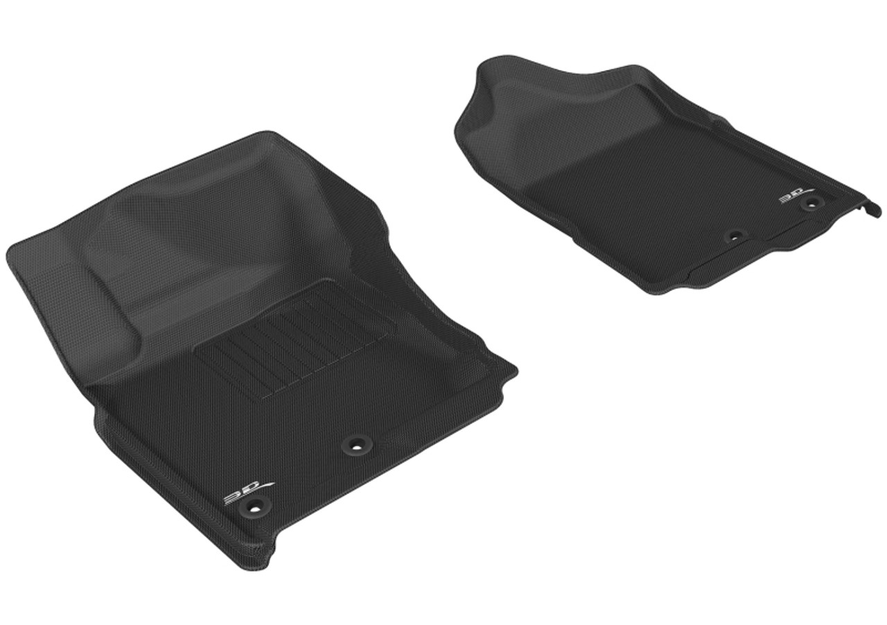 3D MAXpider 2016-2019 Nissan Titan Crew Cab Kagu 1st Row Floormat - Black - L1NS08411509