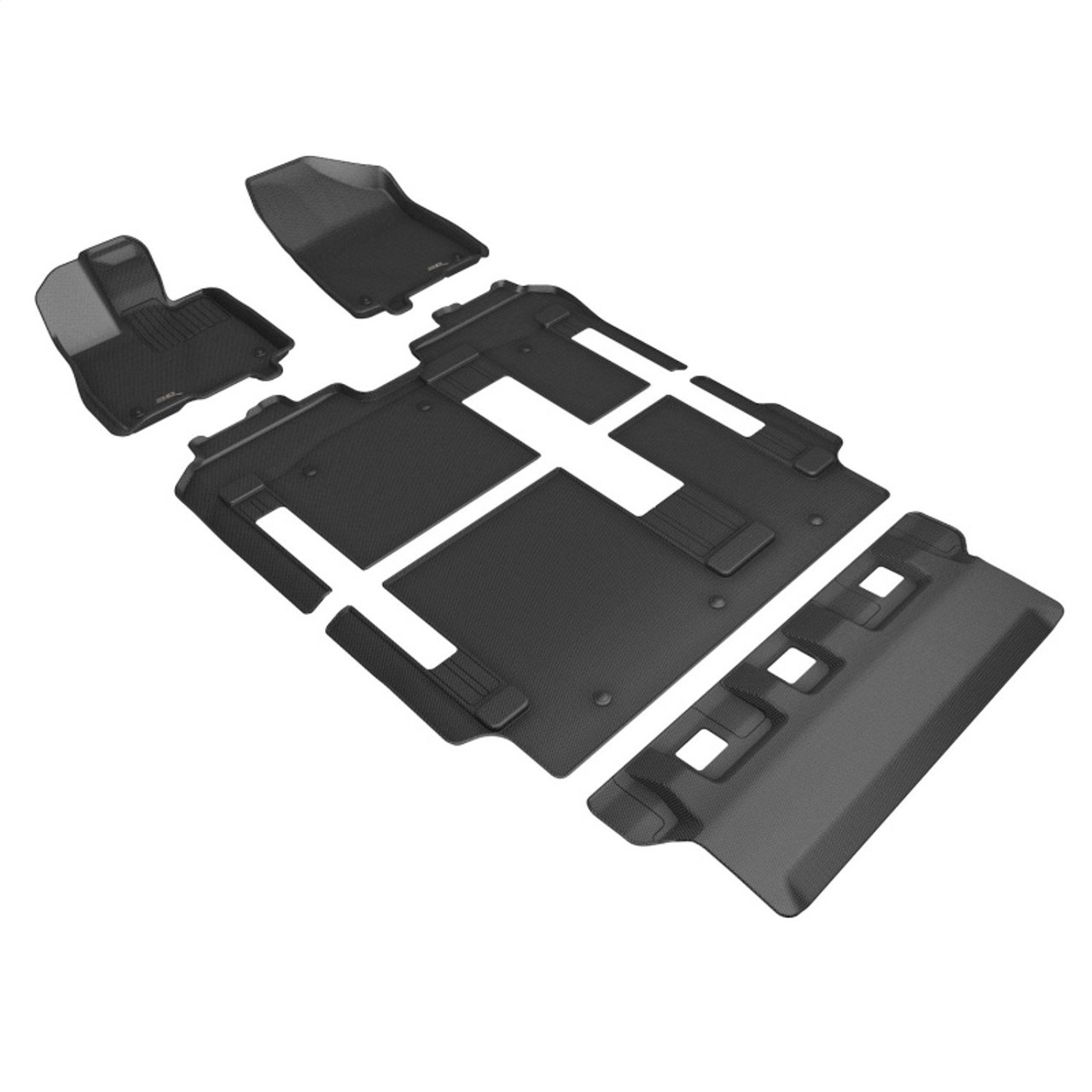 3D MAXpider 21-24 Toyota Sienna 8-Seat Kagu 1st, 2nd, & 3rd Row Floormats - Black - L1TY27201509
