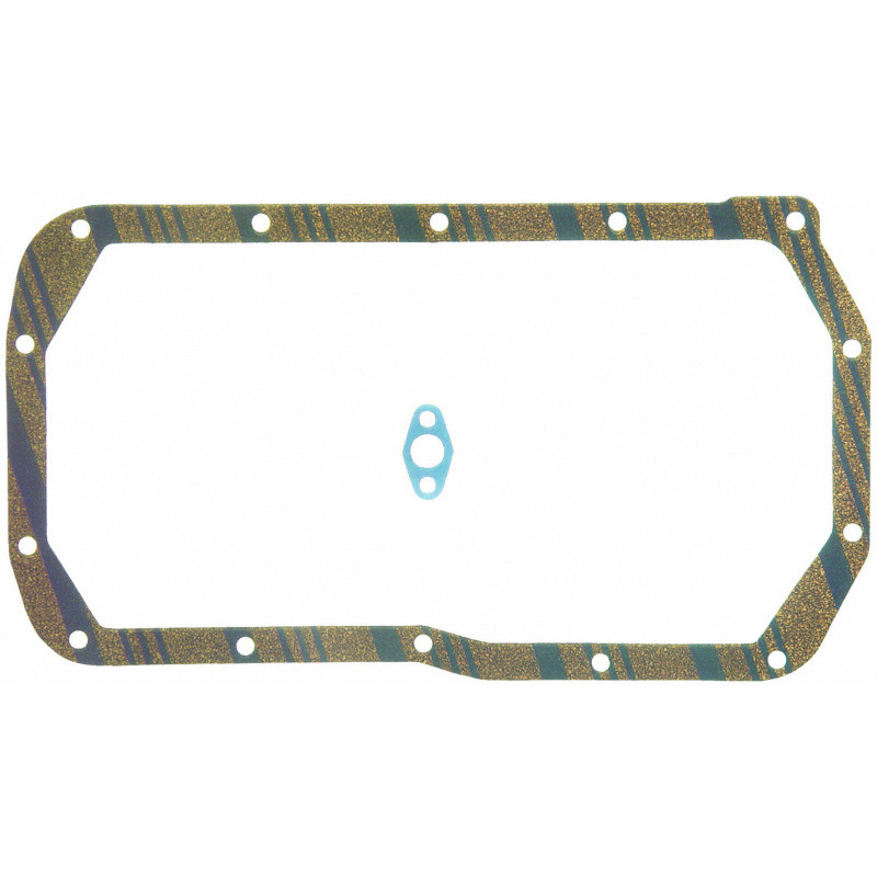 Fel-Pro Oldsmobile Cutlass Supreme OS 13398 C-1 Engine Oil Pan Gasket Set Blue Stripe cork-rubber - OS13398C1 Photo - Primary