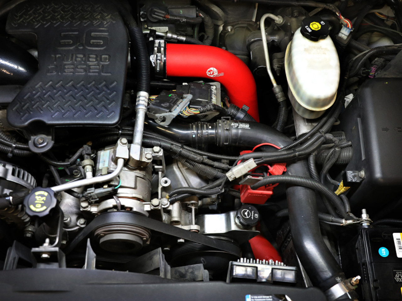 afe BladeRunner Charge Pipe Kit GM Diesel Trucks 06-10 V8-6.6L (td) LBZ/LMM - 46-20054-R Photo - Mounted