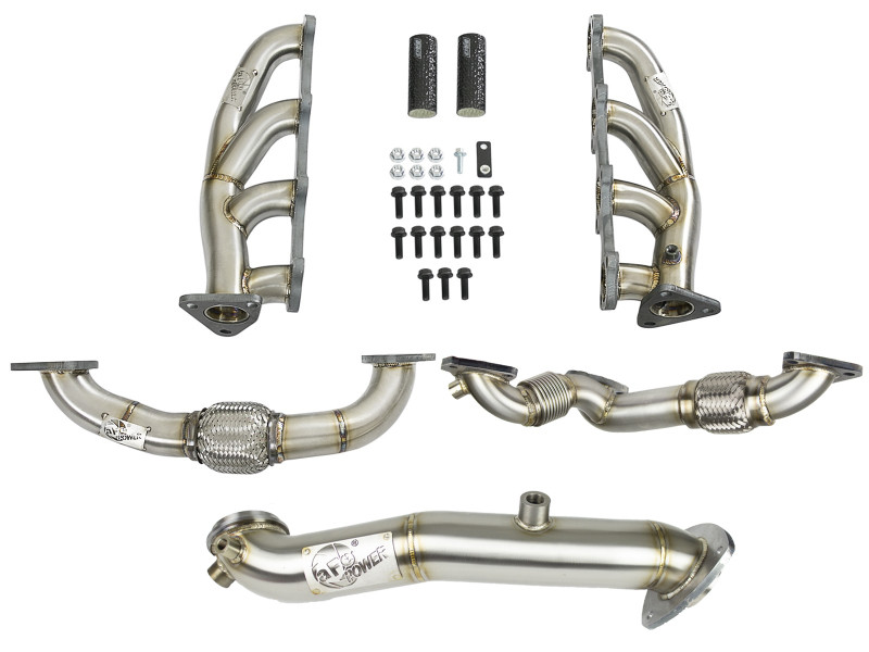 afe Twisted Steel Header & Connection Pipe Combo GM Diesel Trucks 15-16 V8-6.6L (td) LML - 48-34137 Photo - Primary