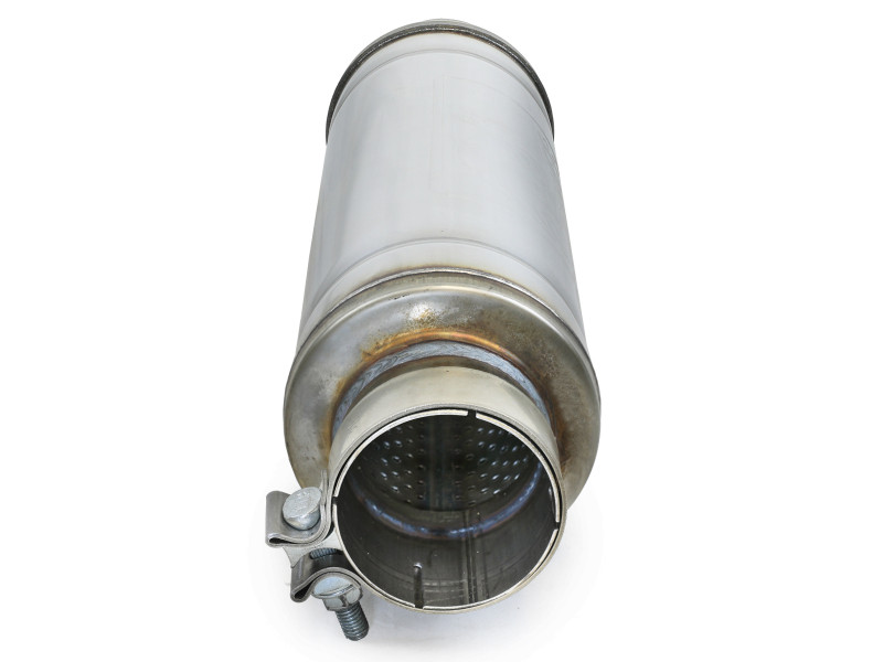 afe MACH Force-Xp Muffler 3 IN ID Center/Center x 5 IN Dia. x 19 IN Overall Length - Round Body - 49M30059 Photo - Unmounted