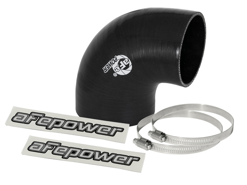 afe Magnum FORCE Intake Coupling Kit (3-1/2 IN to 3 IN ID x 90 Deg.) Elbow Reducing Coupler - Black - 59-00068 Photo - Primary