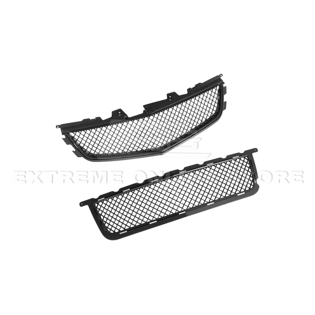 EOS Front Grille Upper & Lower - Matte Black - 09-15 Cadillac CTS-V (GRILL-1197-ABS_GRILL-1198-ABS)