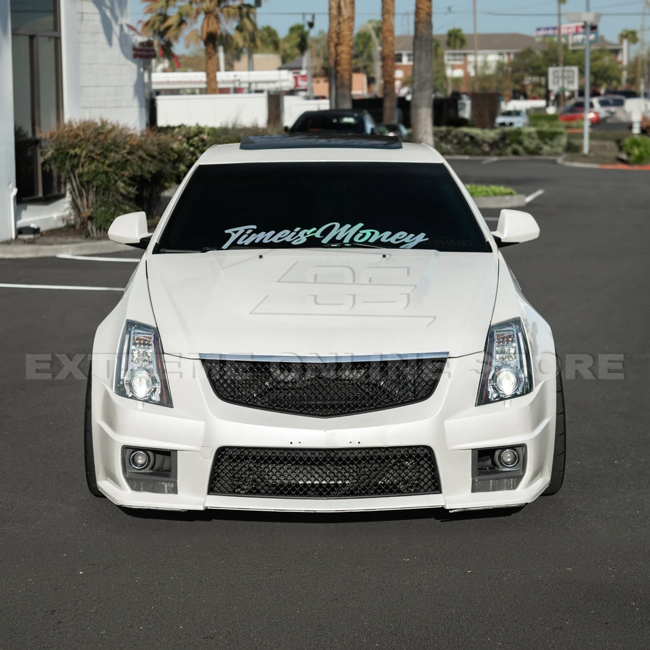 EOS Front Grille Upper & Lower - Matte Black - 09-15 Cadillac CTS-V (GRILL-1197-ABS_GRILL-1198-ABS)