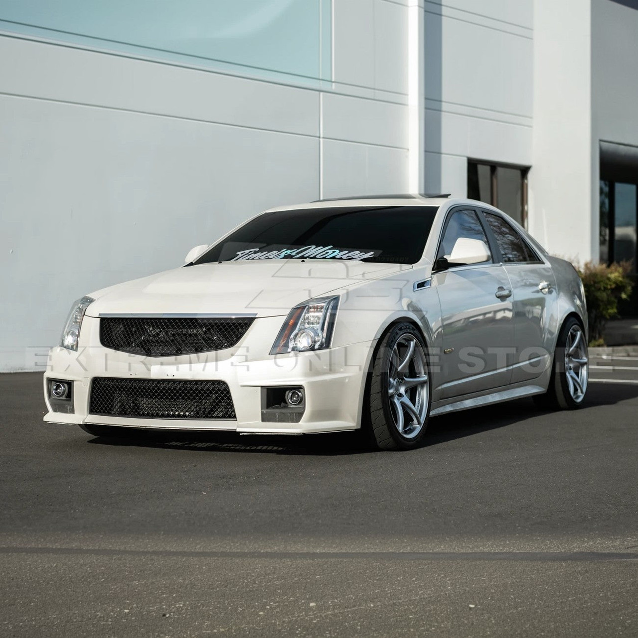 EOS Front Grille Upper & Lower - Gloss Black - 09-15 Cadillac CTS-V (GRILL-1197-V2-ABS_GRILL-1198-V2-ABS)