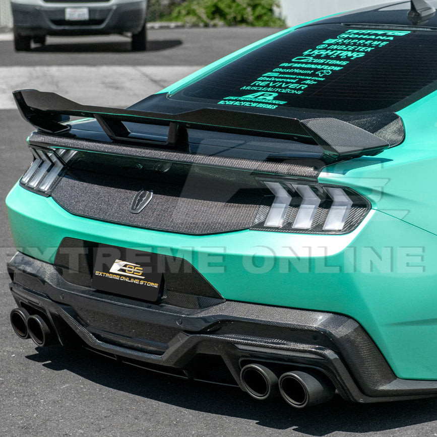 EOS Carbon Fiber Rear Diffuser Dark Horse Style - 2024+ Ford Mustang (DIFF-1163-BKCF )