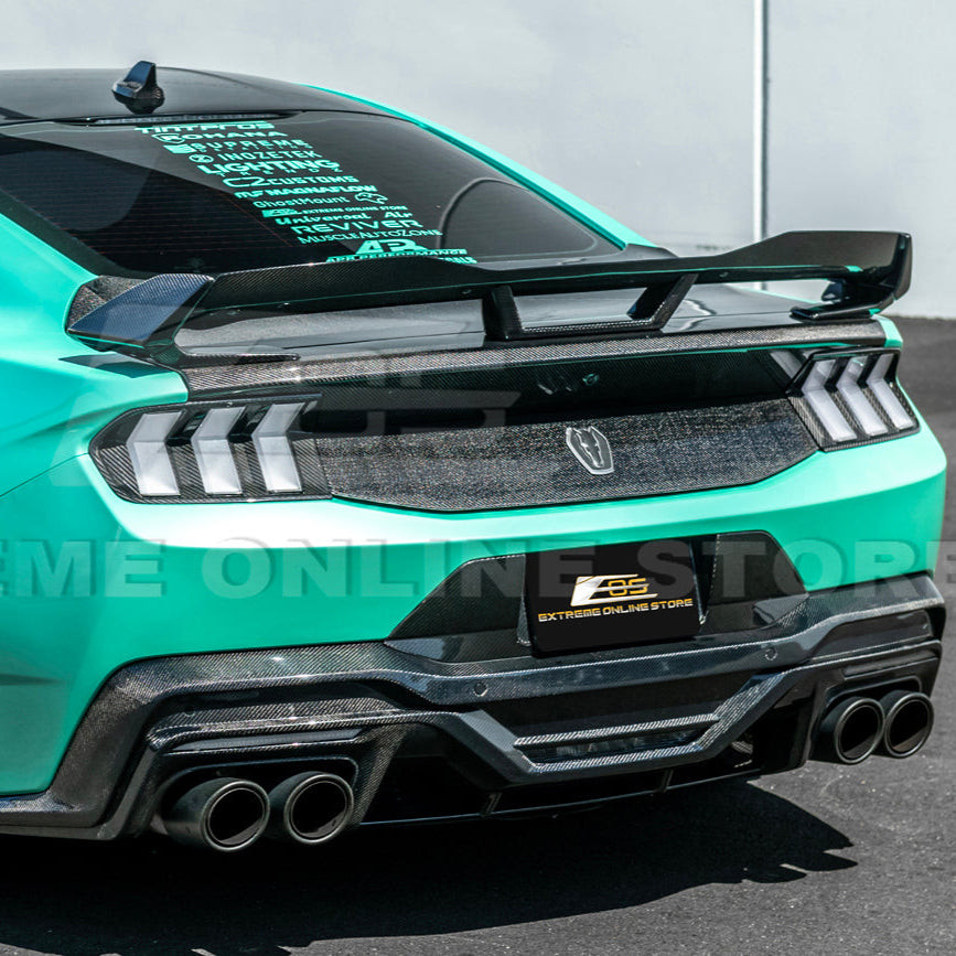 EOS Carbon Fiber Rear Diffuser Dark Horse Style - 2024+ Ford Mustang (DIFF-1163-BKCF )