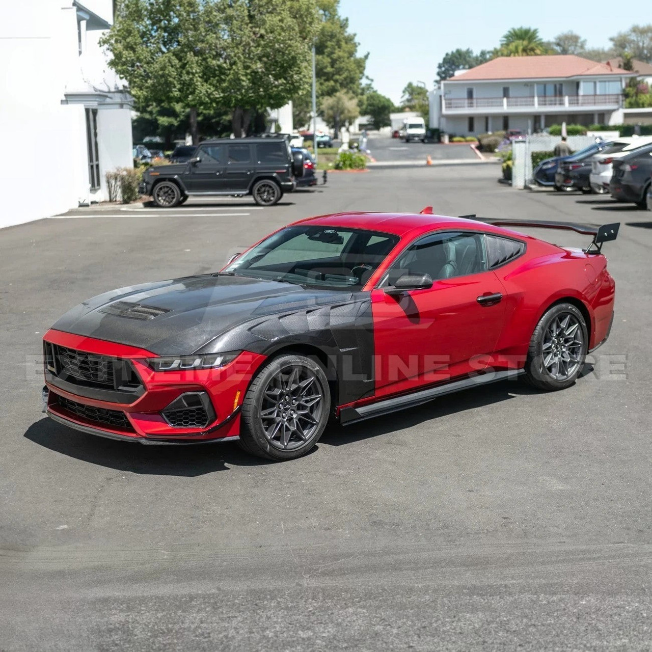 EOS Side Skirt Extension GT500 Style - Gloss Black - 2024+ Ford Mustang (SS-1106-V2-ABS)