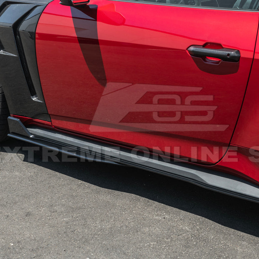 EOS Side Skirt Extension GT500 Style - Gloss Black - 2024+ Ford Mustang (SS-1106-V2-ABS)