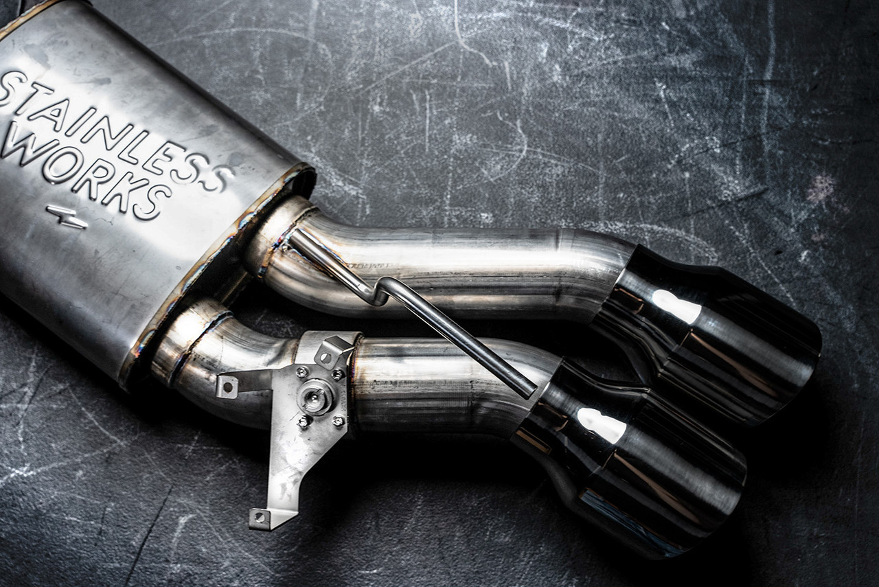 Stainless Works Axleback Valved Exhaust System w. Polished Tips - 2022+ Cadillac CT5-V Blackwing (SSWCT5V22AB)