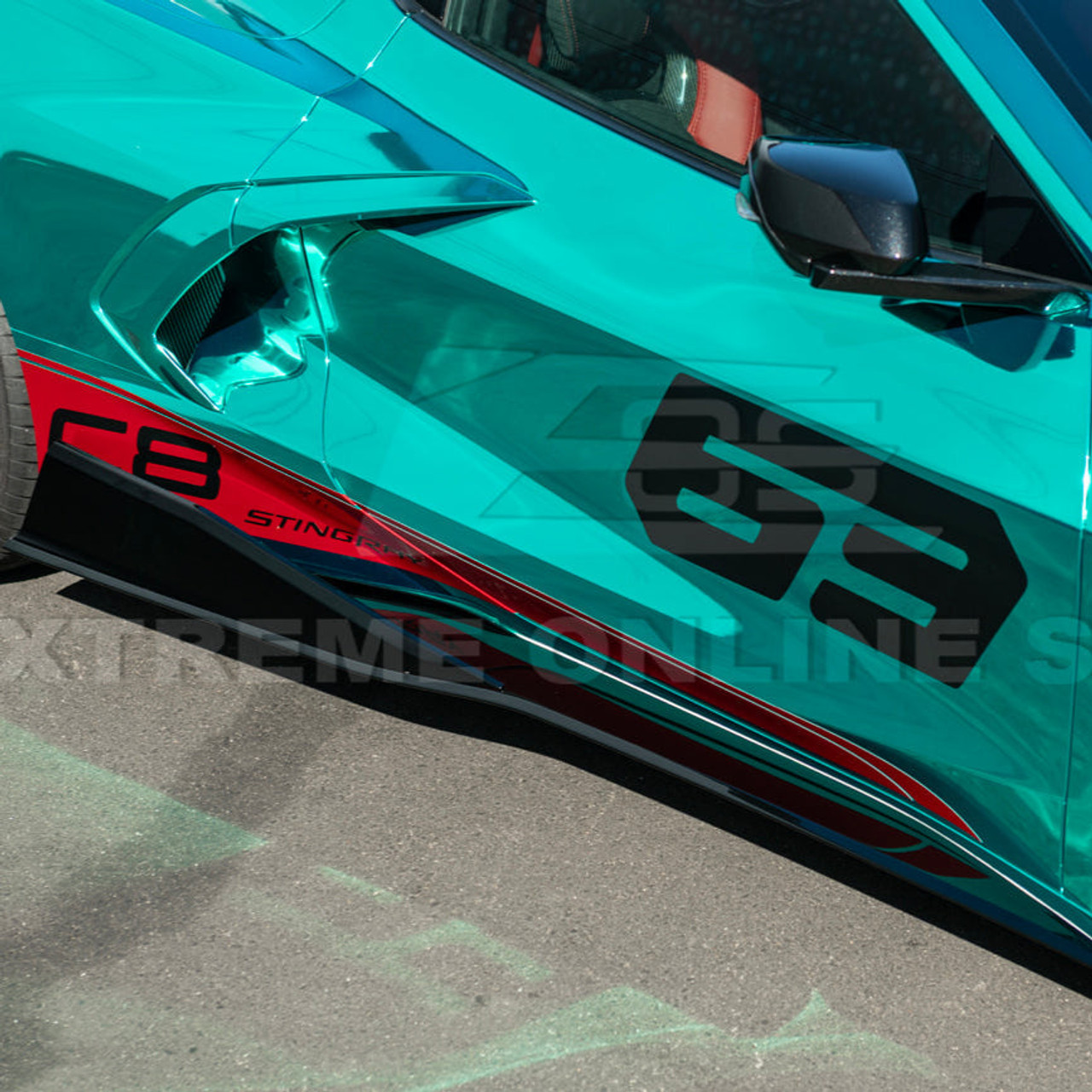 EOS 5VM 2 Piece Side Skirt Kit - Gloss Black - C8 Corvette Stingray (SS-1249-V2-ABS)