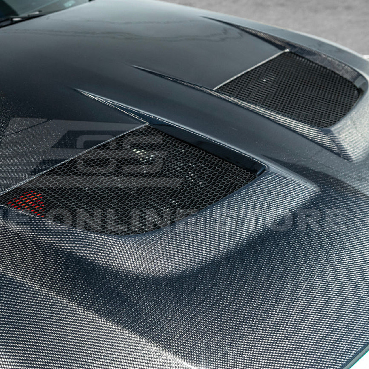 EOS Carbon Fiber Hood - GTD Style - 2024+ Ford Mustang (HOOD-1015-BKCF)