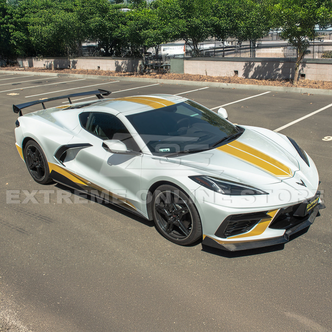 EOS 5VM Style Side Skirts - Carbon Fiber - C8 Corvette (SS-277-BKCF)