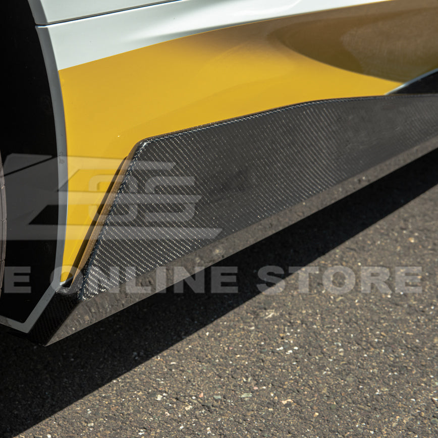 EOS 5VM Style Side Skirts - Carbon Fiber - C8 Corvette (SS-277-BKCF)