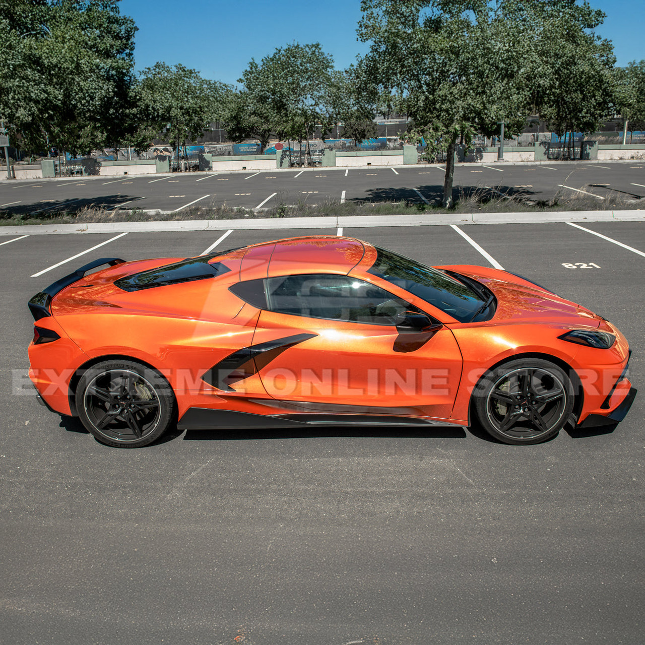 EOS 5VM Style Side Skirts - Matte Black - C8 Corvette (SS-277-ABS)