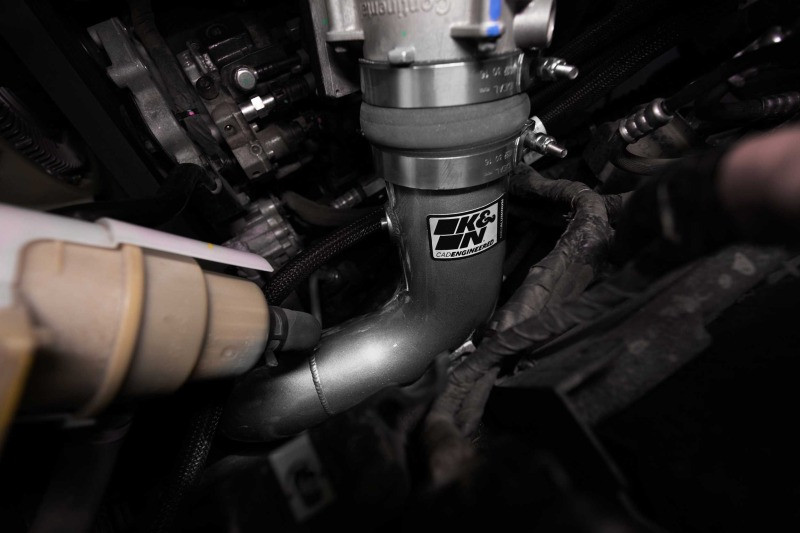 K&N Charge Pipe Kit Ram 2500/3500 L6-6.7L DSL 13-18 - 77-1004KC Photo - Mounted