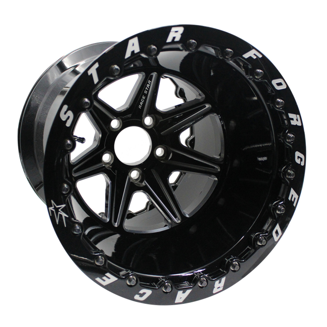 Race Star 72 ValStar 15x10 / 5x4.50BC / 7.5BS / 3.072in CB / Black w/Machined Accents Wheel - 72-510457511B Photo - Primary