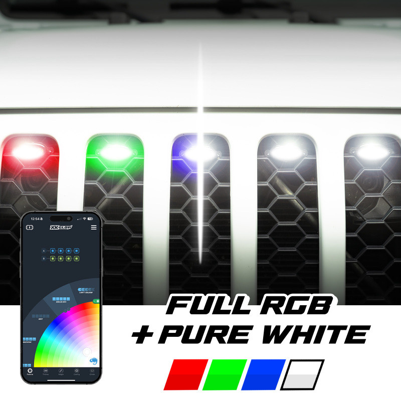 XK Glow XKmax Pre-Runner Style RGBW LED Grill Pods - 5pc - MX-GPOD-5 User 1