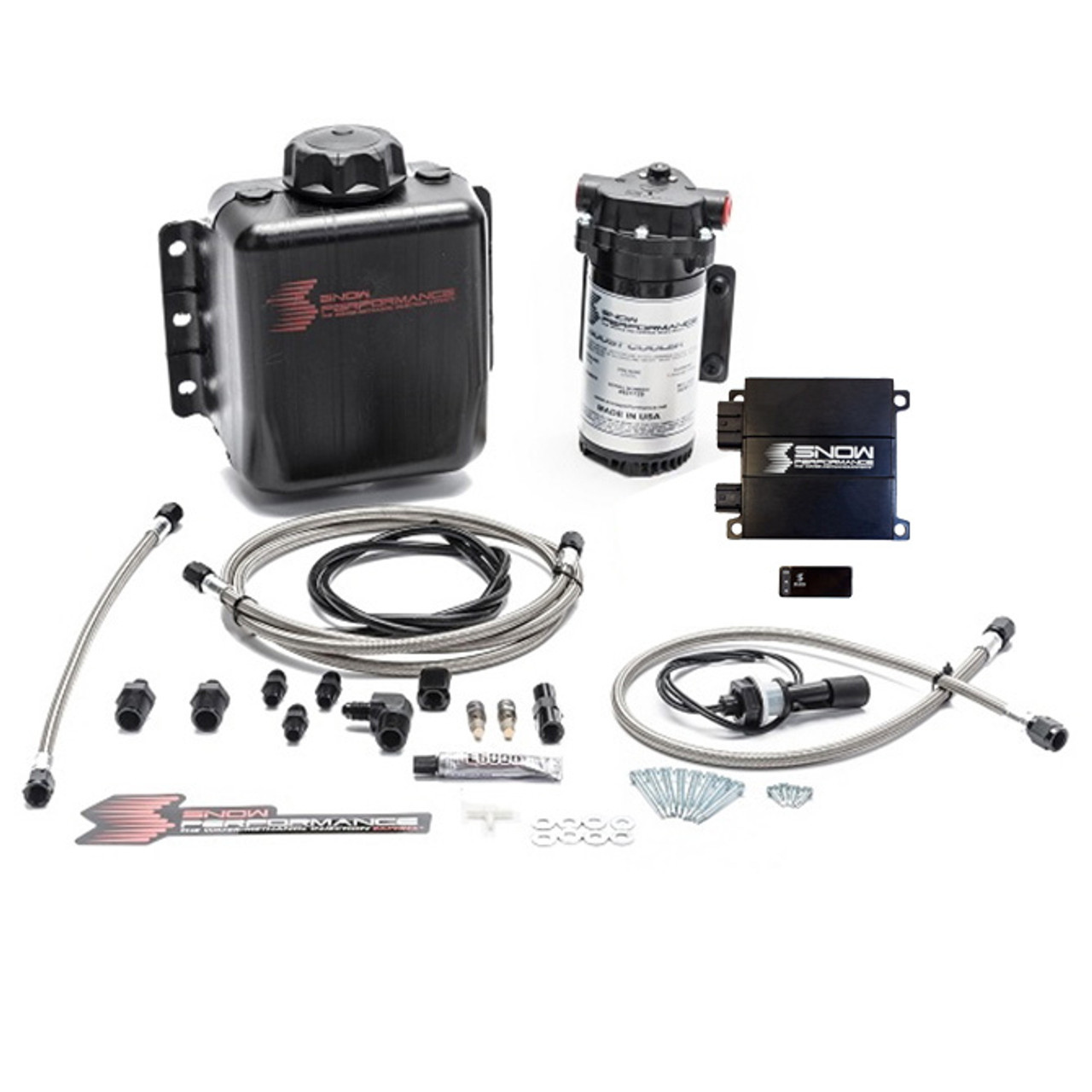 Snow Perfromance  Stage 2 Boost Cooler (Progressive Water-Methanol Injection Kit For Forced Induction Gasoline Engines) - Braided Lines